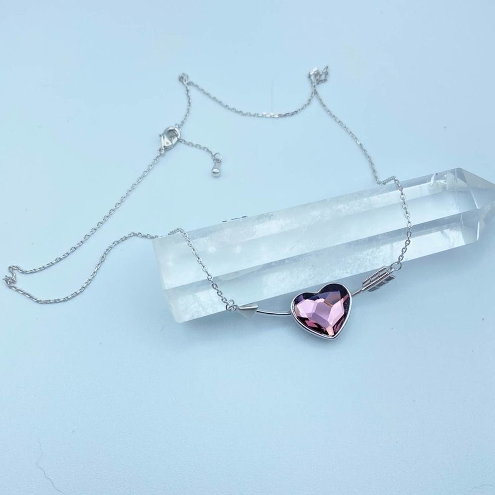 Amethyst Austrian Crystal Heart Infinity Love Necklace